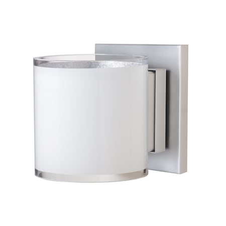 Besa Lighting Pogo Mini Sconce, White/Inner Silver, Satin Nickel Finish, 1x50W Halogen 1WS-7180SF-SN